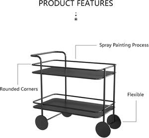 Chariot en métal à cadre robuste conçu pour offrir un équilibrage de charge solide tout en assurant un mouvement fluide - Product Image 4