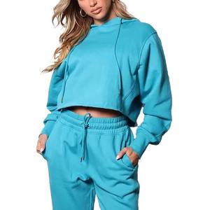 100% coton de haute qualité personnalisé blanc goutte épaule 2 pièces ensemble joggers pantalon sweat avec pantalons de survêtement sweats à capuche vierges surdimensionné - Product Image 6