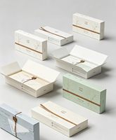 Boîte d'expédition personnalisée en papier kraft imprimé, écologique et recyclable, avec corde en cuir, pour cartes, bijoux et cadeaux de mariage