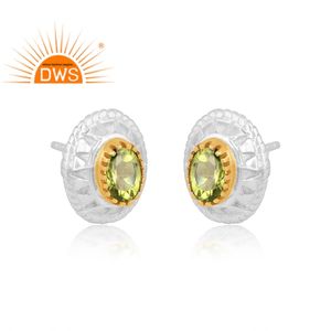 Pendiente de tuerca de piedras preciosas de peridoto Natural de plata de ley fina de la mejor calidad, joyería personalizada para mujer, regalo para ella - Product Image 3