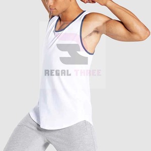 Camiseta de tirantes sin mangas con logotipo personalizado para hombre, estilo informal de poliéster transpirable - Product Image 3