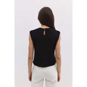 Chemise en dentelle à manches courtes et col rond décontractée pour femmes, haut en coton tricoté, bouton, printemps/été, fêtes - Product Image 6