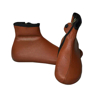 Genuine Leather High Quality Socks Wholesale Price Leather Socks With Button and Zip <b>Slipper</b> Leather Socks With Custom Design - Product Image 5
