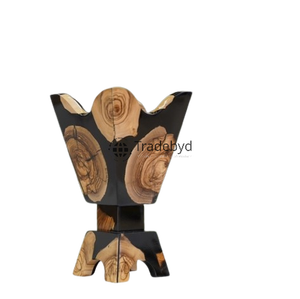 Brûleur d'encens unique en bois et résine Bakhoor Mubkhar Diffuseur d'arômes décoratif fait main de luxe par Tradebyd - Product Image 6