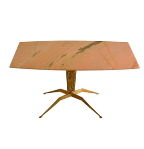 Table basse élégante en laiton avec dessus en marbre avec base fantaisie Table de salon attrayante à un prix raisonnable - Product Image 4