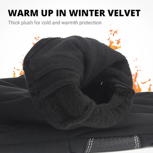 NOUVEAUX Gants d'hiver pour moto en cuir PU, chauds, pour homme, antidérapants, compatibles écran tactile, imperméables, à doigts séparés, pour le cyclisme, en polaire, pour la neige - Product Image 4