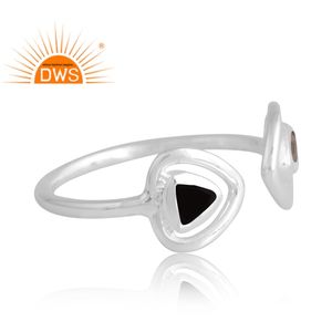 New Trending 925 Sterling Silver Natural <b>Black</b> Onyx & Labradorite Gemstone <b>Ring</b> Custom Jewelry For <b>Women</b> Gift For Her - Product Image 2