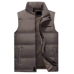 Chaleco de invierno personalizado para hombre, chaleco cálido para uso exterior, chaleco acolchado con cuello levantado y cremallera, chaleco cálido acolchado - Product Image 2