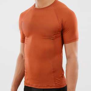 Chemise de compression ajustée pour homme de haute qualité, manches courtes, motif uni, respirante, séchage rapide, pour la course à pied, la salle de sport, les entraînements en plein air - Product Image 2
