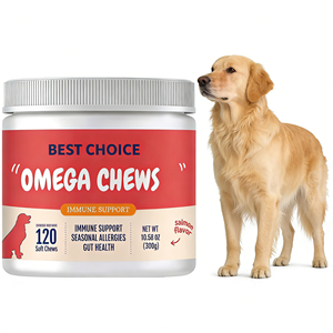 โออีเอ็ม/โอดีเอ็ม แคนนีนโคทเฮลธ์ โอเมก้า-3 สำหรับ<span class=keywords><strong>สุนัข</strong></span>แบบเคี้ยวเนื้อนุ่ม - แคลเซียมออร์แกนิกและวิตามินอี เสริมสร้างภูมิคุ้มกัน ปลอดภัยสำหรับลูก<span class=keywords><strong>สุนัข</strong></span>และ<span class=keywords><strong>ลูก</strong></span>แมว - Product Image 1