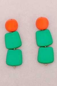 Pendientes de resina cuadrados con diseño de mármol - Product Image 4