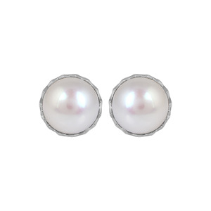 อัญมณีแซฟไฟร์สีชมพูคลาสสิกและต่างหูเม็ดไข่มุกน้ำจืดธรรมชาติแบบกลมขายส่งเครื่องประดับคุณภาพดี - Product Image 1