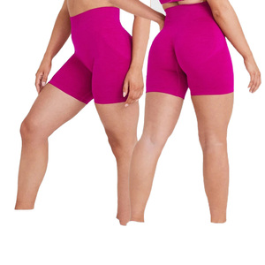 2023 femmes taille haute entraînement Fitness Leggings bout à bout sport Biker Shorts solide cordon bonne vente Shorts chauds - Product Image 3
