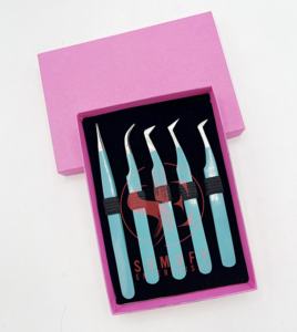 Profesional 100% Satisfacción del cliente Pinzas verdes 90 grados Sier Tip Acero inoxidable Durable Pestañas de alta calidad - Product Image 4