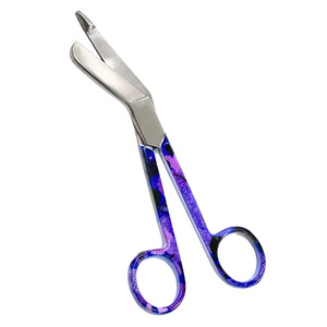 Wholesale Best Quality Surgical Bandage <b>Scissors</b> 5.5 Inch White Purple <b>Paper</b> Coated Stainless Steel Manual Instrument Set - Product Image 2
