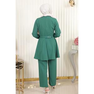 ชุดเซ็ตสองชิ้นลำลองสำหรับผู้หญิง กระโปรงระบายยาวปานกลาง คอเหลี่ยม ชุดเซ็ตขาสั้นเหนือเข่าสำหรับสุภาพสตรี - Product Image 4