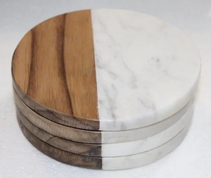 Sous-verres en marbre marbre blanc/gris/noir pierre marbre pour boissons en gros rond carré hexagone sous-verre excellente qualité - Product Image 5