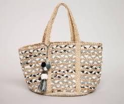 Bolso de mano de yute y algodón Chindi, bolso de compras reutilizable colorido para mujer - Product Image 3