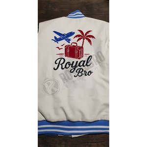 Veste universitaire personnalisée pour homme |   Manches en cuir véritable Baseball College Bomber Imperméable Coupe-vent Haute rue Hiver - Product Image 4