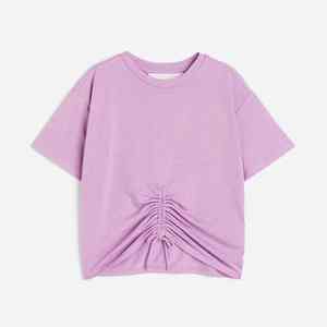 Camiseta Corta Informal de Manga Corta para Niñas, Cuello Redondo, Camiseta de Algodón Moderna para Verano, Ropa Deportiva para Niños, Tops Básicos Lisos de Moda - Product Image 3