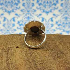 Chunky 925 Sterling Silver Titane Druze Multi Gemstone Ring Handmade Fantaisie Silver Jewelry Parties Anniversaires Moissanite - Product Image 3