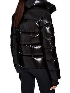 Chaqueta Bomber de satén acolchada con estampado Vintage para hombre, chaqueta de invierno impermeable con forro de lana, cuello con capucha, piel a prueba de viento - Product Image 2