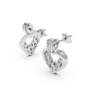 Pendientes de Aro de Oro Blanco y Amarillo Macizo de 14K y 18K de Lujo, Diseño Huggie, Joyería Fina, Moissanita Certificada por GIA, Regalo para Mujeres y Niñas - Product Image 1