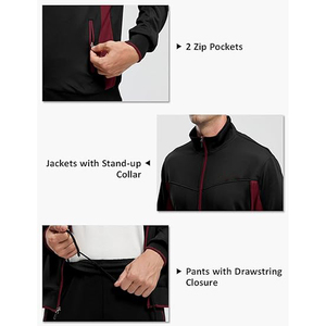 Wholesale High Quality 2-Piece Winter Casual Athletic Lightweight Four-Way Stretch Warm Full-Zip Track Suit Sets <b>Unique</b> Style - Product Image 4