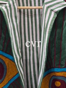 Manteau Bohème en Velours Vert avec Yeux Brodés, Col Mandarin, Manches Trois-Quarts, Vêtement d'Automne pour Adultes - Product Image 5
