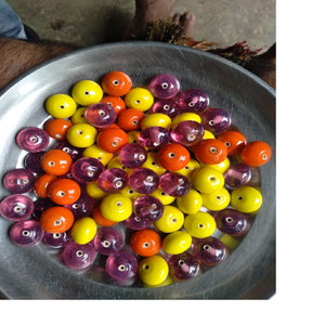 ที่กำหนดเองทำลูกปัดสีดำที่มีแถบสีขาวลูกปัดแก้วในรูปทรงและขนาดเหมาะสำหรับนักออกแบบเครื่องประดับและร้านค้าลูกปัด - Product Image 4