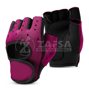 Gants en cuir respirants à demi-doigt pour musculation haltérophilie cyclisme soutien d'entraînement de gymnastique - Product Image 1