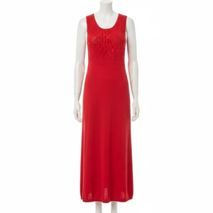 เดรสลำลองถักแบบไม่มีแขน ระบายอากาศได้ดี ผ้าเนื้อนุ่ม ยืดหยุ่น น้ำหนักเบา เหมาะสำหรับใส่ในฤดูร้อน สวมใส่สบาย ดีไซน์ทันสมัยสำหรับผู้หญิง - Product Image 5