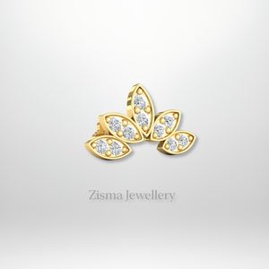 Vente en gros 5 pétales marquise diamant boucles d'oreilles 14K or à filetage interne cartilage piercing bijoux bas quantité minimale de commande - Product Image 6