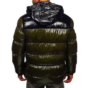 Vêtements d'hiver pour hommes de qualité supérieure en gros, mode streetwear, col montant brillant, rembourrage en coton, logo sur le devant, séchage rapide - Product Image 2