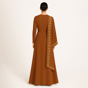 Abaya en Georgette Modeste pour Musulmans Design Traditionnel avec Touche Moderne Grande Taille Respirante pour les Mariages Occasions Spéciales - Product Image 6