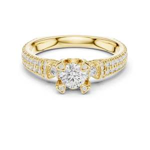 Bague de fiançailles en diamant de laboratoire rond brillant de 1,19 carat, clarté VVS-VS EF, or 18 carats, 14 carats, 10 carats et argent 925, moissanite - Product Image 3