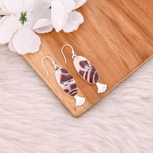 Boucles d'oreilles plaquées argent de haute qualité, boucles d'oreilles en jaspe Malinga, boucles d'oreilles tendance bohème, boucles d'oreilles statement, vente en gros de bijoux populaires - Product Image 3