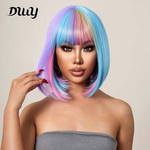 Sophia-DWY Premium High Quality Small Cap Size Synthetic <b>Wig</b> 30-32 Inches Loose Wave & Braids Style with Bangs Fiber Material - Product Image 1