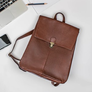 Unisex Luxury Grade <b>Light</b> Brown Genuine Cowhide Leather <b>Laptop</b> Backpack Bag Stylish Zipper Closure Fashion Style - Product Image 3