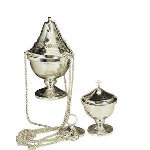 Encensoir en métal argenté avec Thurible et chaîne pour l'artisanat religieux Fournitures d'église Suspendus Thurible - Product Image 6