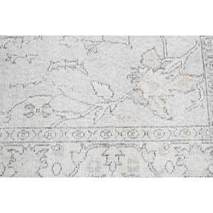 Alfombra Turca Vintage de 2x3.5 pies, Alfombra de Lana Blanca con Diseño Floral - Product Image 5