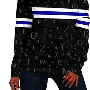 Grec Sororité Inspiré Off-Shoulder Top Dames Pull Drop Shoulder Manches Longues Sweat D'hiver pour Femmes Sorority Style - Product Image 5