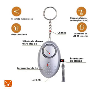 Llavero con Alarma Personal, Sonido y Luz LED para Defensa Personal - Colores Surtidos - Product Image 3