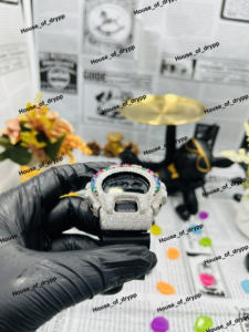 VVS Iced Out Diamonds Digital <b>Watch</b> Multicolor Moissanite <b>Black</b> Rubber Band Luxury Street Style <b>Watch</b> - Product Image 3