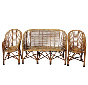 Ghế sofa tre nhẹ, 3 chỗ ngồi, thiết kế lưng lưới, hoàn thiện tự nhiên, không bao gồm đệm với giá rẻ bán buôn - Product Image 6