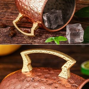 Trending Metal Hot Selling Engraved Wedding Wine Cup Party Beer Cocktail Cup Copper <b>Mug</b> Hammered Moscow Mule <b>Mug</b> Brass Handle - Product Image 4