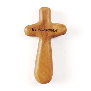 Personalized cross, palm <b>stone</b> with engraving - Product Image 1