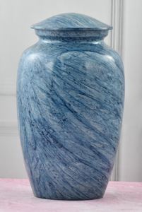 Urna de cremación de metal azul para hombre y mujer adultos para entierro de cenizas de hombre y mujer - Product Image 2