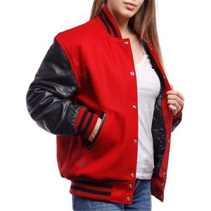 แจ็คเก็ตเบสบอลผ้าสแปนเด็กซ์ปักลายตามสั่งขายส่งสำหรับผู้หญิง ลายพิมพ์ดีไซน์ล่าสุด - Product Image 2