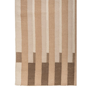 พรมขนสัตว์ทอแบบเรียบสีเทาและสีดำ รุ่น Indusbar ADWL-91 ลายทางแบบนามธรรม พรมปอกระเจาสำหรับบ้าน รูปทรงสี่เหลี่ยมผืนผ้า สำหรับปูพื้นทางเดิน - Product Image 4